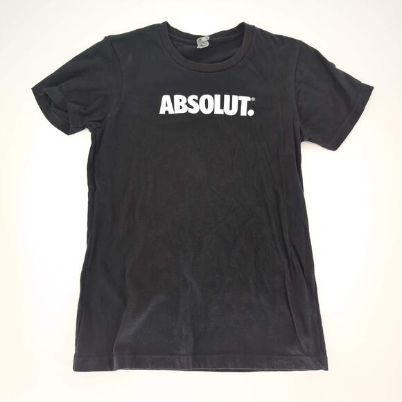 Black Women's Absolut. T-Shirt 100% Cotton Tee - Size M fits like a Size S - GUC - Picture 3 of 8